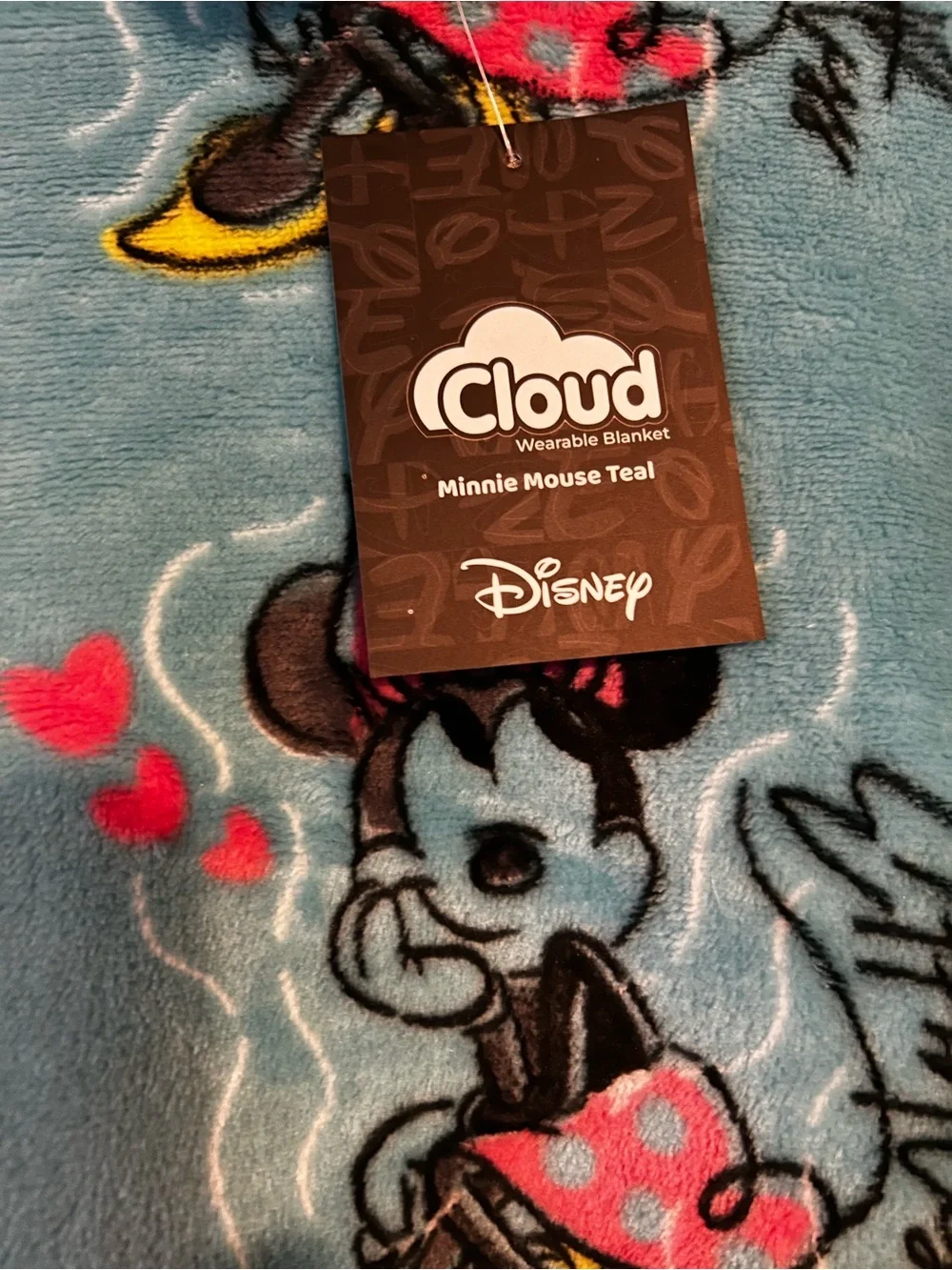 NWT Disney Minnie Mouse Teal Cloud Oversized Wearable Blanket Hoodie One size